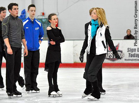 Belbin works with novice ice dancers 